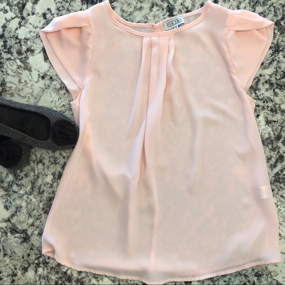 Pink Blouse, with a button, size S